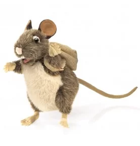 Marionnette à main Rat avec sac à dos