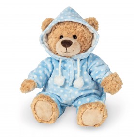 Peluche ours en pyjama bleu - 30 cm signée Teddy Hermann