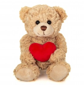 Ours en peluche beige avec cœur - 20 cm signé Teddy Hermann